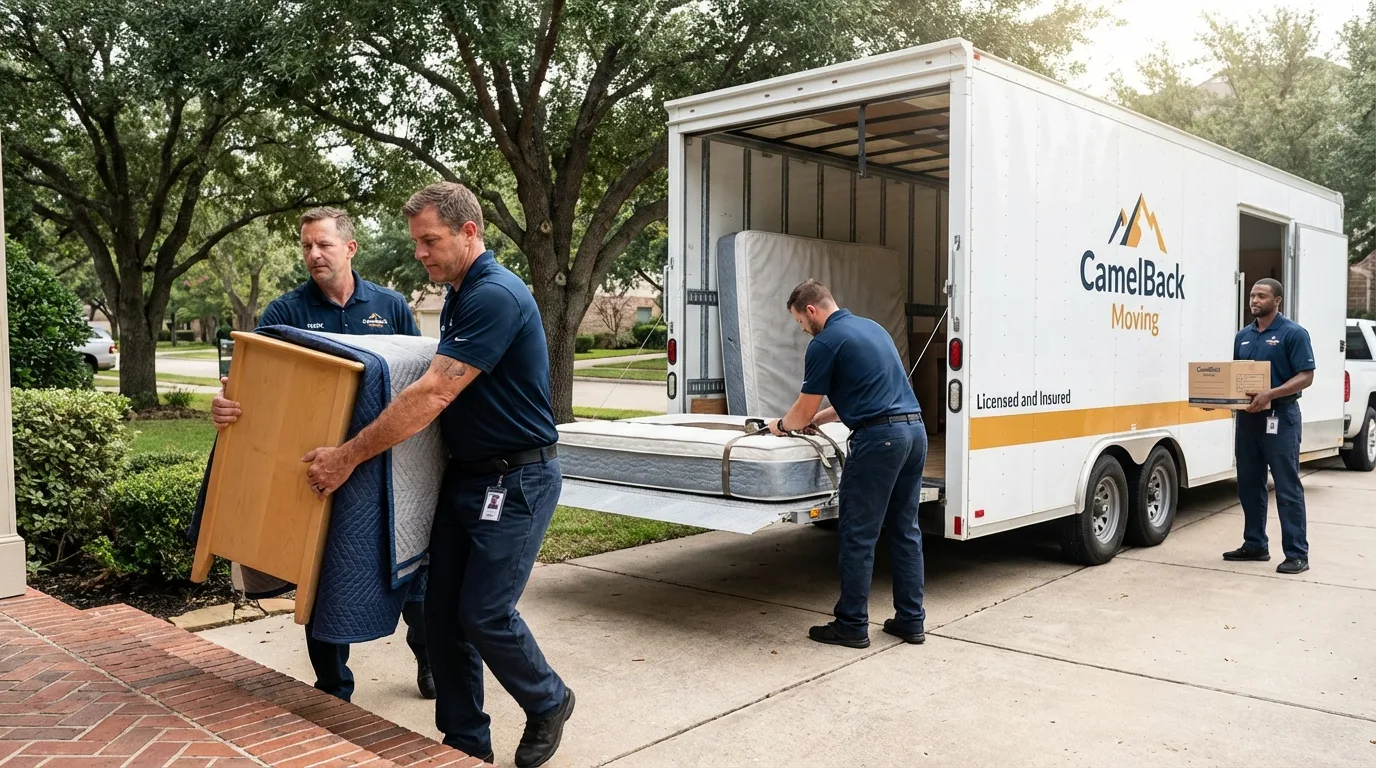 Crew loading residential truck for cross-state move from Shokan, NY